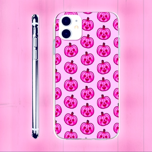 NEW Iphone 12 & 12 Pro PINK PumpKins Case♡! (Various Sizes) - Picture 2 of 2